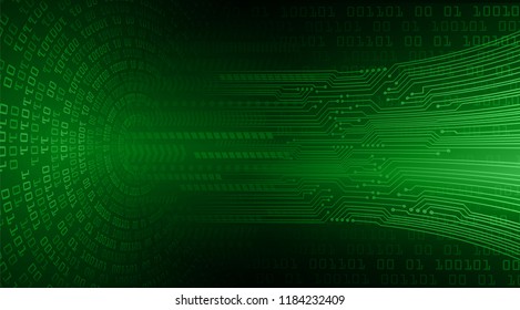 binary circuit board future technology, green cyber security concept background, abstract hi speed digital internet.motion move blur. pixel vector