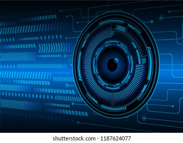 binary circuit board future technology, blue eye cyber security concept background, abstract hi speed digital internet.motion move blur. pixel vector