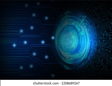 binary circuit board future technology, blue eye cyber security concept background, abstract hi speed digital internet.motion move blur. pixel vector