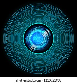 binary circuit board future technology, blue eye cyber security concept background, abstract hi speed digital internet.motion move blur. pixel vector