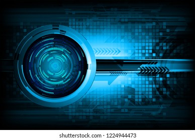 binary circuit board future technology, blue eye cyber security concept background, abstract hi speed digital internet.motion move blur. pixel vector