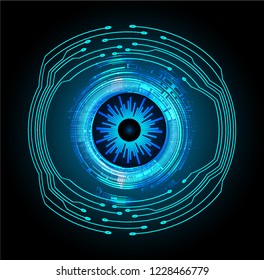 binary circuit board future technology, blue eye cyber security concept background, abstract hi speed digital internet.motion move blur. pixel vector