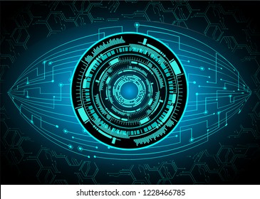 binary circuit board future technology, blue eye cyber security concept background, abstract hi speed digital internet.motion move blur. pixel vector