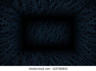 binary circuit board future technology, blue eye cyber security concept background, abstract hi speed digital internet.motion move blur. pixel vector