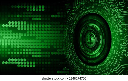 binary circuit board future technology, green eye cyber security concept background, abstract hi speed digital internet.motion move blur. pixel vector