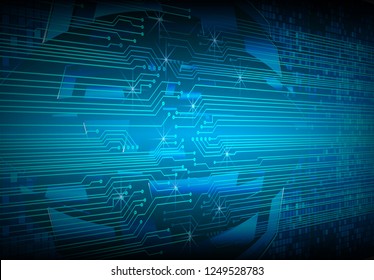 binary circuit board future technology, blue cyber security concept background, abstract hi speed digital internet.motion move blur. pixel vector