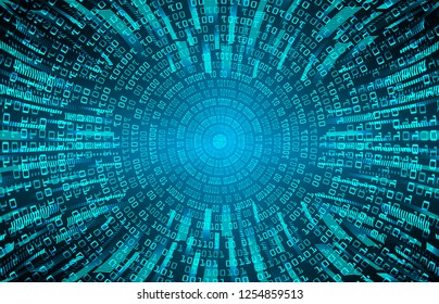 binary circuit board future technology, blue cyber security concept background, abstract hi speed digital internet.motion move blur. pixel vector