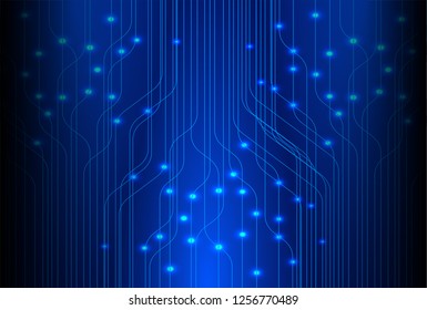 binary circuit board future technology, blue cyber security concept background, abstract hi speed digital internet.motion move blur. pixel vector