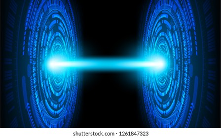 binary circuit board future technology, blue cyber security concept background, abstract hi speed digital internet.motion move blur. pixel vector