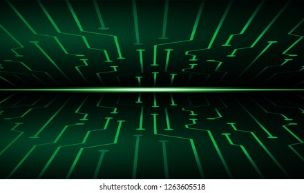 binary circuit board future technology, green cyber security concept background, abstract hi speed digital internet.motion move blur. pixel vector