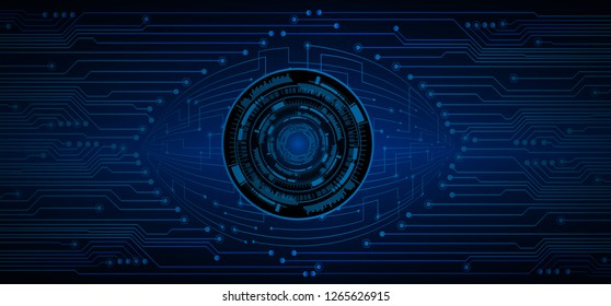 binary circuit board future technology, blue eye cyber security concept background, abstract hi speed digital internet.motion move blur. pixel vector
