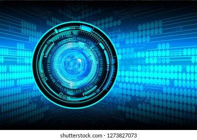 binary circuit board future technology, blue eye cyber security concept background, abstract hi speed digital internet. motion move blur. pixel vector
