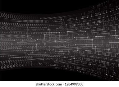 binary circuit board future technology, black cyber security concept background, abstract hi speed digital internet.motion move blur. pixel vector