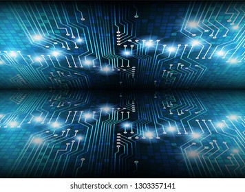 binary circuit board future technology, blue cyber security concept background, abstract hi speed digital internet.motion move blur. pixel vector