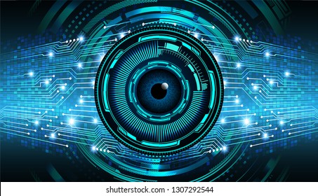 binary circuit board future technology, blue eye cyber security concept background, abstract hi speed digital internet.motion move blur. pixel vector