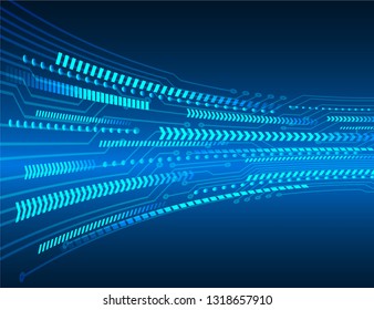 binary circuit board future technology, blue cyber security concept background, abstract hi speed digital internet.motion move blur. pixel