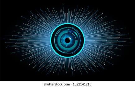binary circuit board future technology, blue eye cyber security concept background, abstract hi speed digital internet.motion move blur. pixel vector