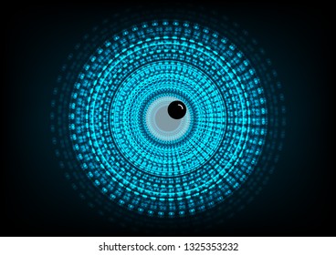 binary circuit board future technology, blue eye cyber security concept background