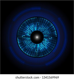 binary circuit board future technology, blue eye cyber security concept background, abstract hi speed digital internet.motion move blur. pixel vector