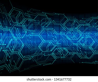 binary circuit board future technology, blue cyber security concept background, abstract hi speed digital internet.motion move blur. pixel vector