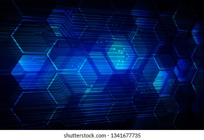 binary circuit board future technology, blue cyber security concept background, abstract hi speed digital internet.motion move blur. pixel vector