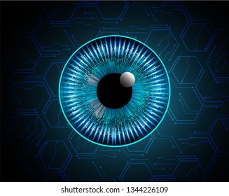 binary circuit board future technology, blue cyber security concept background, abstract hi speed digital internet.motion move blur. eye pixel vector