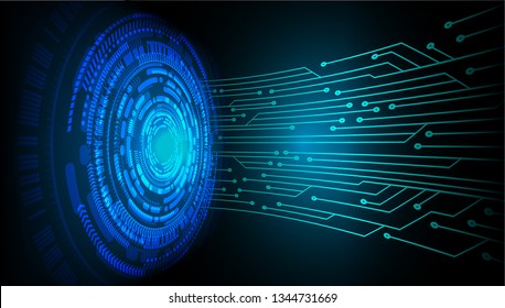 binary circuit board future technology, blue eye cyber security concept background, abstract hi speed digital internet.motion move blur. pixel vector