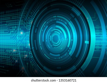 binary circuit board future technology, blue eye cyber security concept background, abstract hi speed digital internet.motion move blur. pixel vector