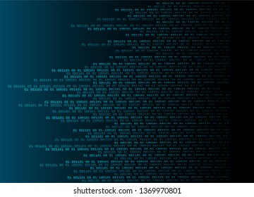 binary circuit board future technology, blue cyber security concept background, abstract hi speed digital internet.motion move blur. pixel vector