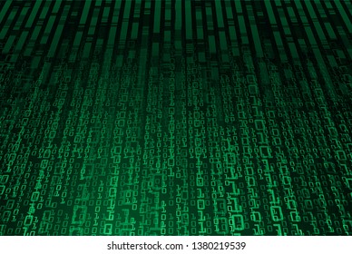 binary circuit board future technology, green cyber security concept background, abstract hi speed digital internet.motion move blur. pixel vector