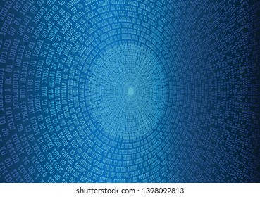 binary circuit board future technology, blue cyber security concept background, abstract hi speed digital internet.motion move blur. pixel vector