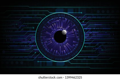 binary circuit board future technology, blue cyber security concept background, abstract hi speed digital internet.motion move blur. eye pixel vector