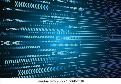 binary circuit board future technology, blue cyber security concept background, abstract hi speed digital internet.motion move blur.  pixel vector