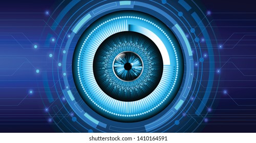 binary circuit board future technology, blue eye cyber security concept background, abstract hi speed digital internet.motion move blur. pixel vector