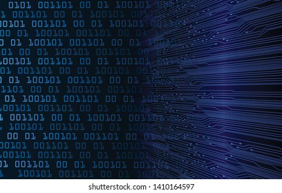 binary circuit board future technology, blue cyber security concept background, abstract hi speed digital internet.motion move blur. pixel vector