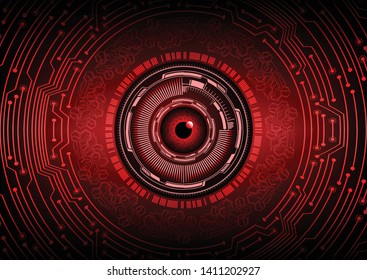 binary circuit board future technology, red eye cyber security concept background, abstract hi speed digital internet.motion move blur. pixel vector