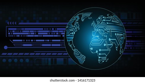 binary circuit board future technology, blue world cyber security concept background, abstract hi speed digital internet.motion move blur. pixel vector