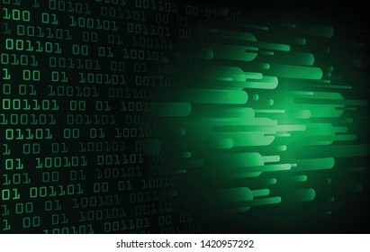 binary circuit board future technology, green cyber security concept background, abstract hi speed digital internet.motion move blur. pixel vector