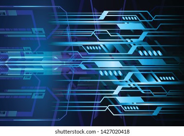 binary circuit board future technology, blue cyber security concept background, abstract hi speed digital internet.motion move blur. pixel vector