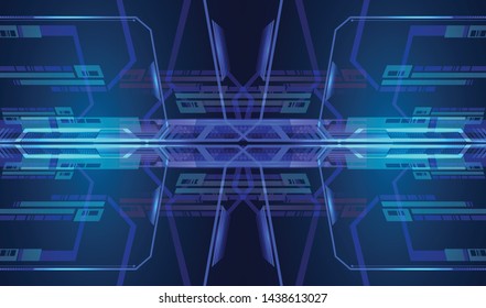 binary circuit board future technology, blue eye cyber security concept background, abstract hi speed digital internet.motion move blur. pixel vector