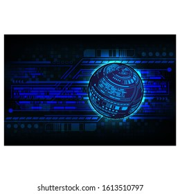 binary circuit board future technology, blue world cyber security concept background, abstract hi speed digital internet. 