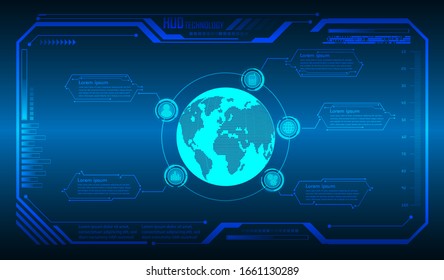 binary circuit board future technology, blue world HUD cyber security concept background, 
