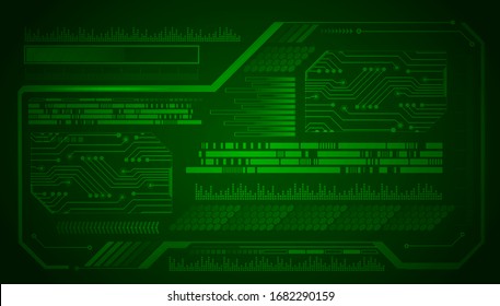 binary circuit board future technology, green HUD cyber security concept background, 