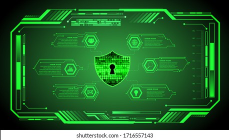 binary circuit board future technology, blue HUD cyber security concept background, 