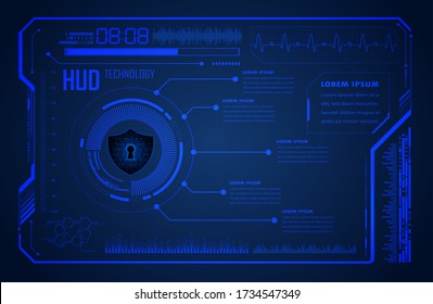 binary circuit board future technology, blue HUD world cyber security concept background, 