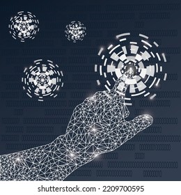 Binary circuit board future technology, blue cyber security concept background, abstract hi speed digital internet.motion move blur. pixel vector