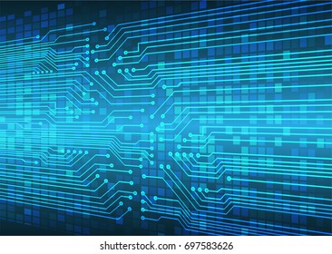 binary circuit board future technology, blue eye cyber security concept background, abstract hi speed digital internet.motion move blur. pixel. vector