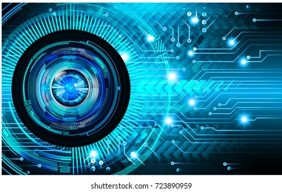 binary circuit board future technology, blue eye cyber security concept background, abstract hi speed digital internet.motion move blur. pixel vector