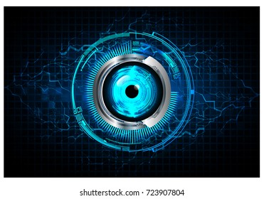 binary circuit board future technology, blue eye cyber security concept background, abstract hi speed digital internet.motion move blur. pixel vector bolt, thunderbolt, shaft