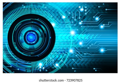 binary circuit board future technology, blue eye cyber security concept background, abstract hi speed digital internet.motion move blur. pixel vector